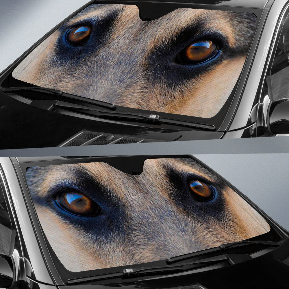 German Shepherd Eyes Car Sun Shade 94