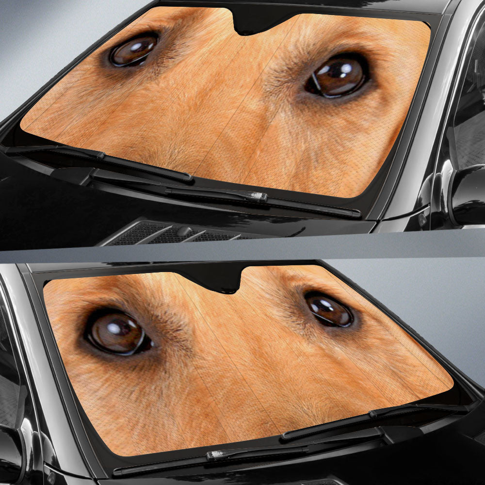 Golden Retriever Eyes Car Sun Shade 94