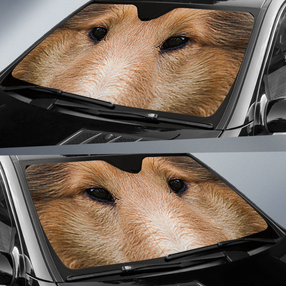 Rough Collie Eyes Car Sun Shade 94