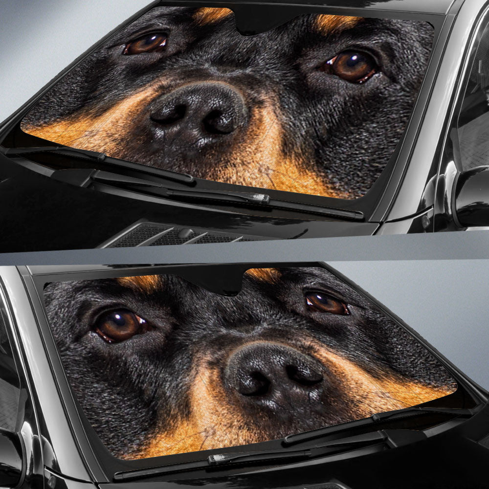 Rottweiler Eyes Car Sun Shade 94