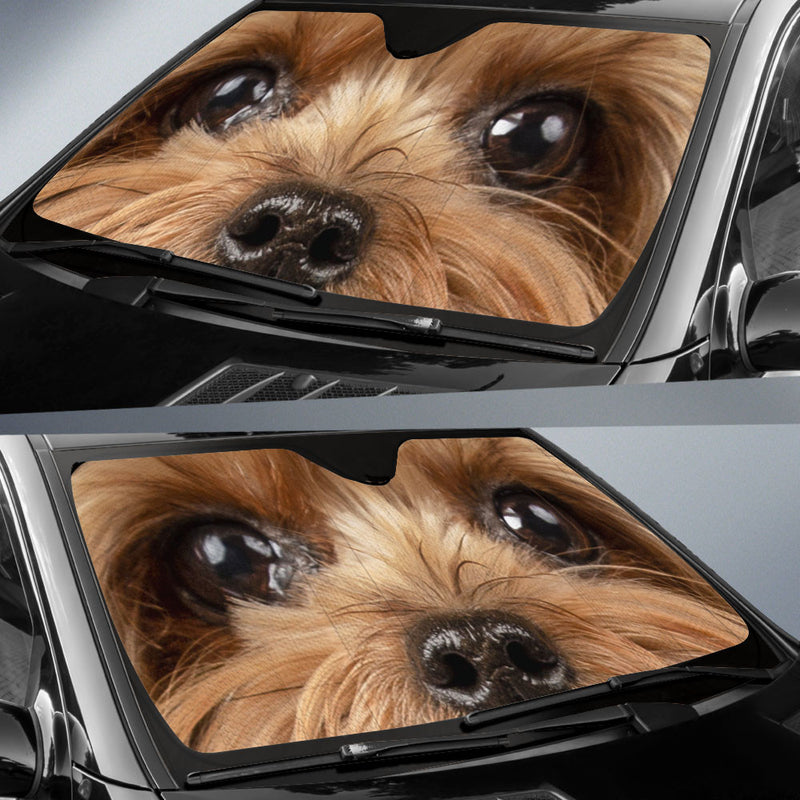 Yorkshire Terrier Eyes Car Sun Shade 94