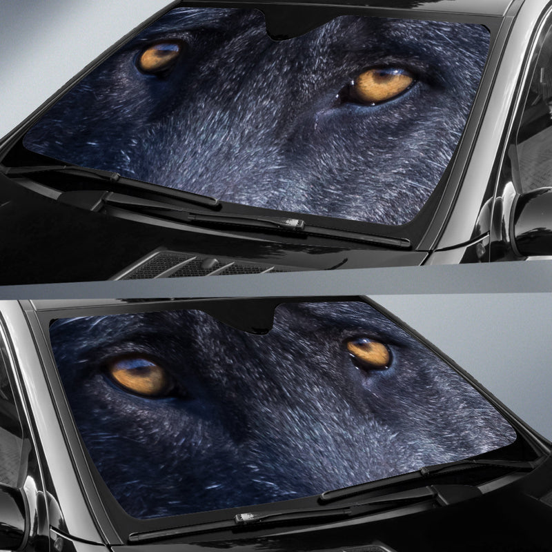 Black Wolf Eyes Car Sun Shade 94