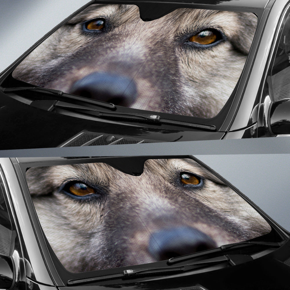 Keeshond Eyes Car Sun Shade 94