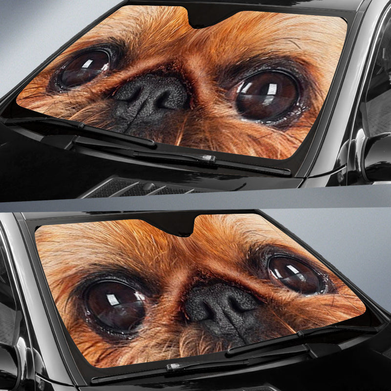 Brussels Griffon Eyes Car Sun Shade 94