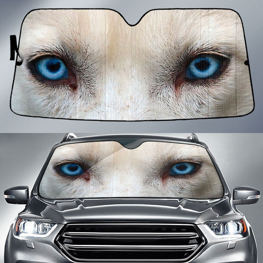 Blue Eyed White Husky Eyes Car Sun Shade 94