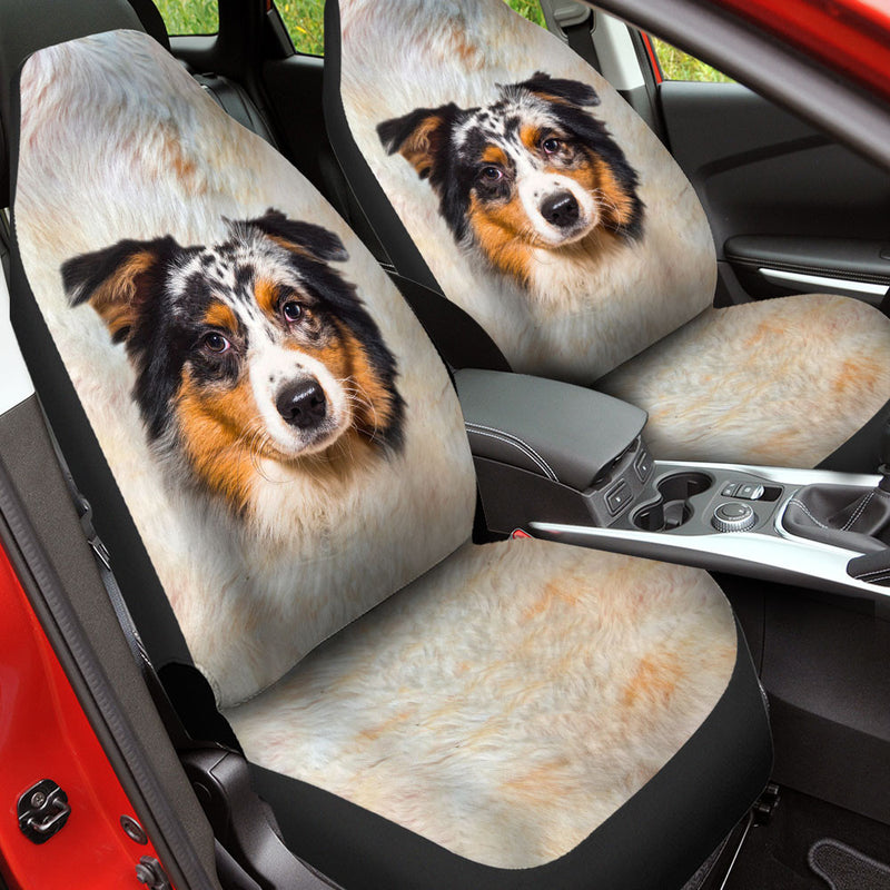 Australian Shepherd Dog Funny Face Car Seat Covers 120