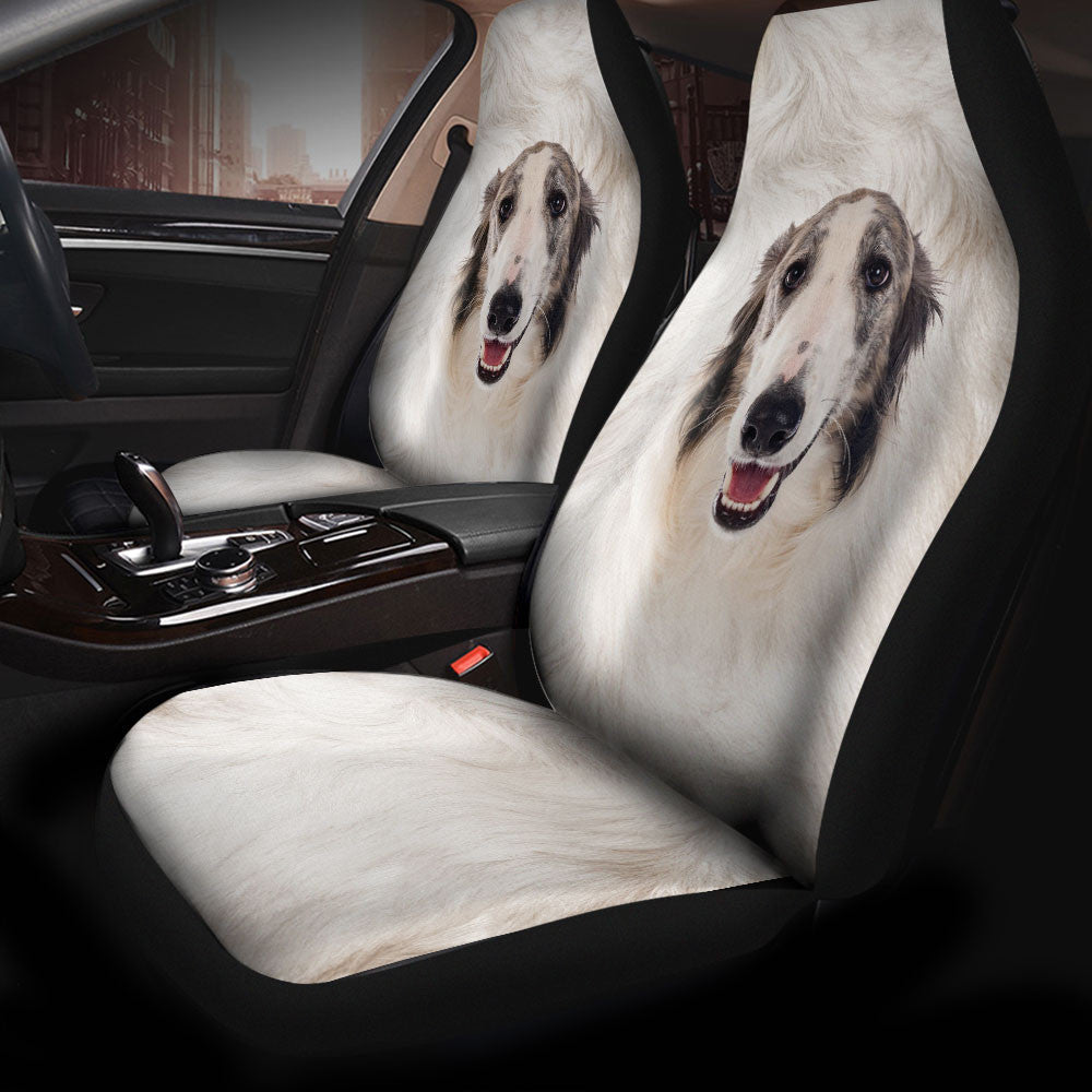 Borzoi Dog Funny Face Car Seat Covers 120