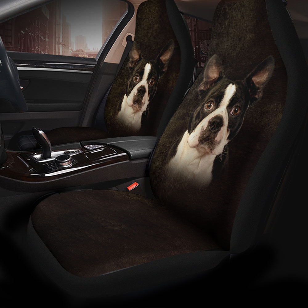 Boston Terrier Dog Funny Face Car Seat Covers 120