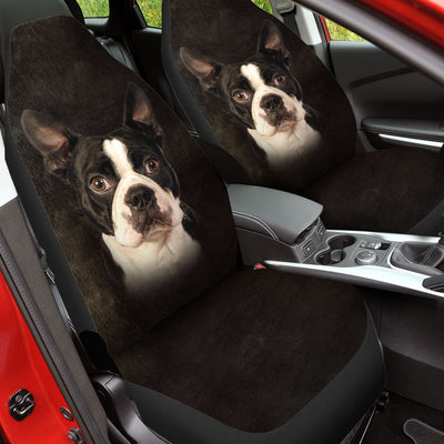 Boston Terrier Dog Funny Face Car Seat Covers 120