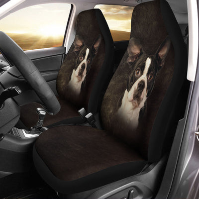 Boston Terrier Dog Funny Face Car Seat Covers 120