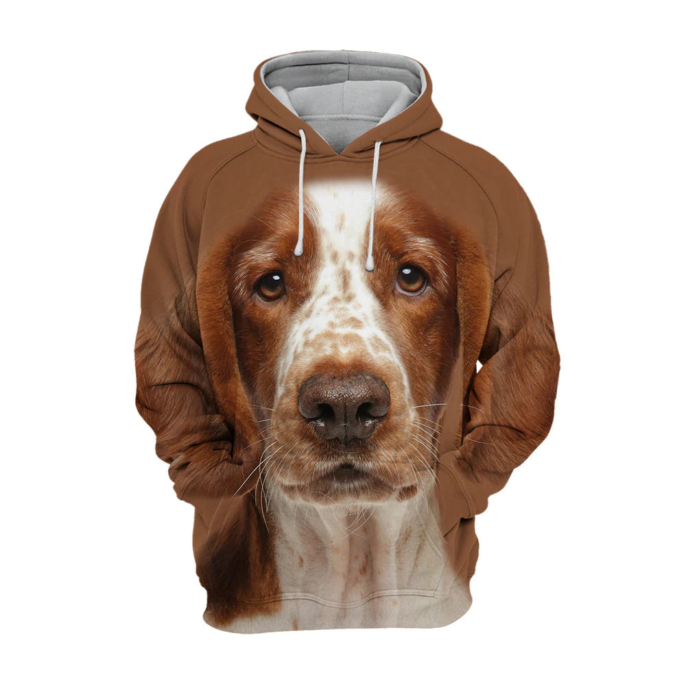 Welsh Springer Spaniel Sit - Unisex 3D Graphic Hoodie