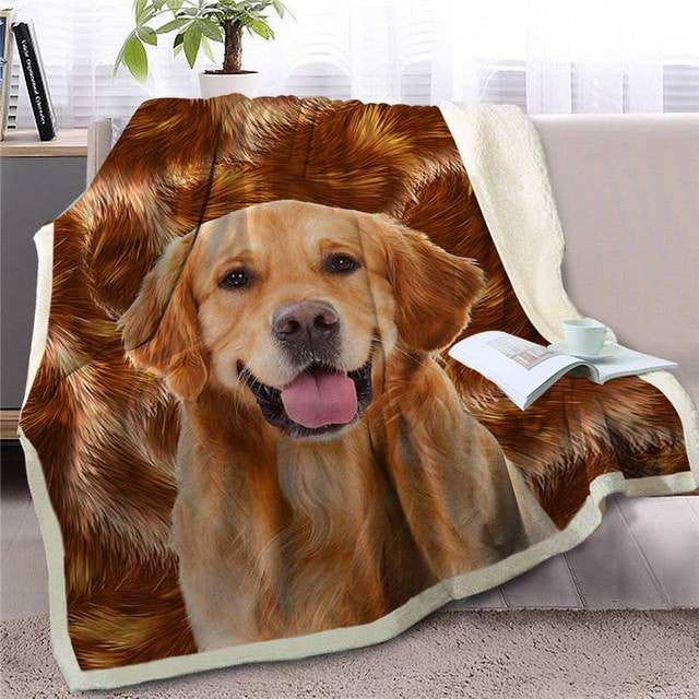 Golden Retriever Face Blanket