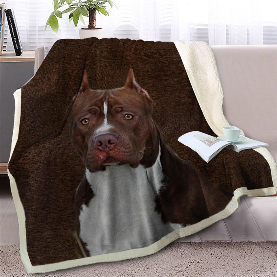 Stafford Bull Terrier Face Blanket