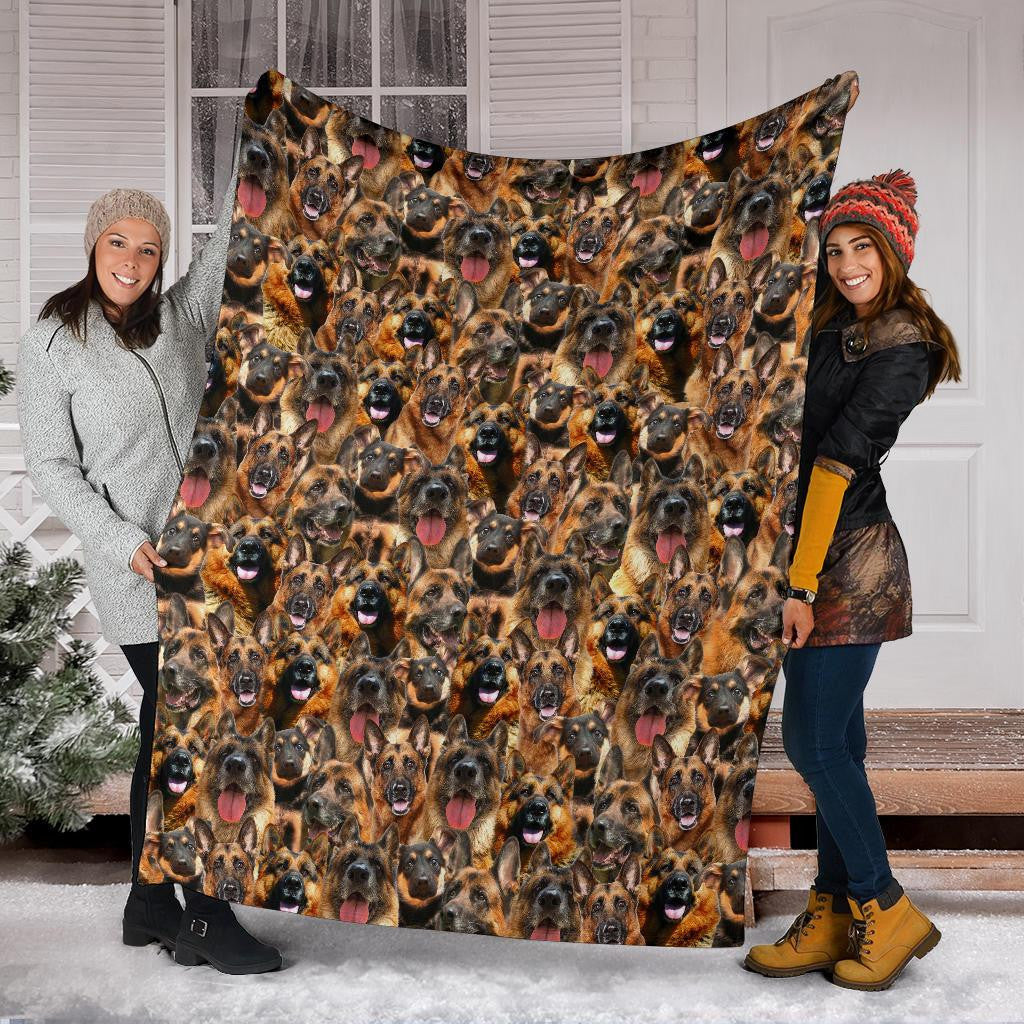 German Shepherd Full Face Blanket