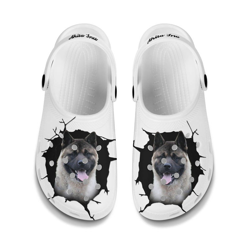 Akita Inu - 3D Graphic Custom Name Crocs Shoes