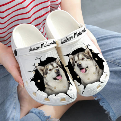 Alaskan Malamutes - 3D Graphic Custom Name Crocs Shoes