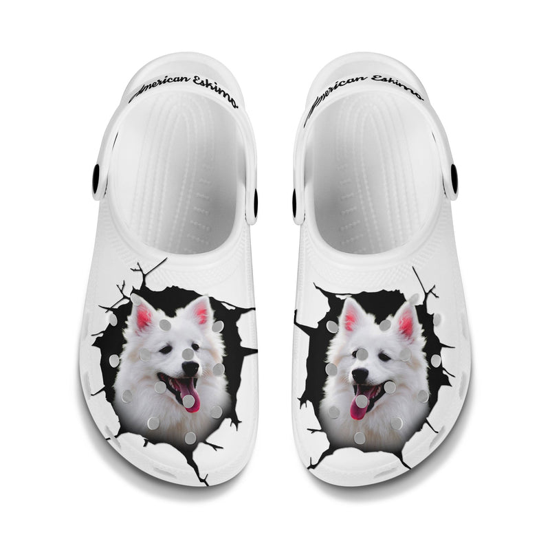 American Eskimo - 3D Graphic Custom Name Crocs Shoes