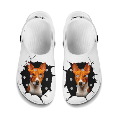 Basenji - 3D Graphic Custom Name Crocs Shoes