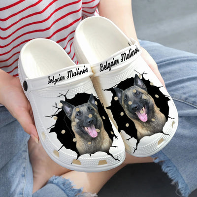 Belgain Malinois - 3D Graphic Custom Name Crocs Shoes