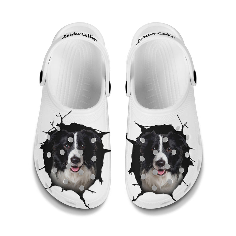 Border Collie - 3D Graphic Custom Name Crocs Shoes