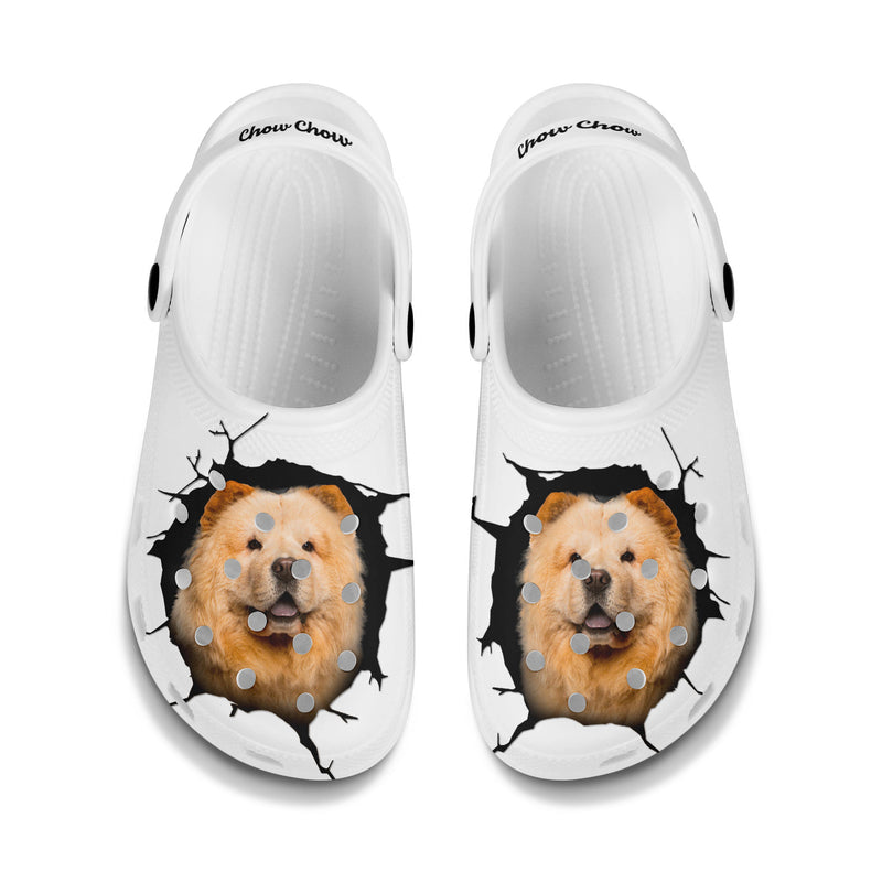 Chow Chow - 3D Graphic Custom Name Crocs Shoes