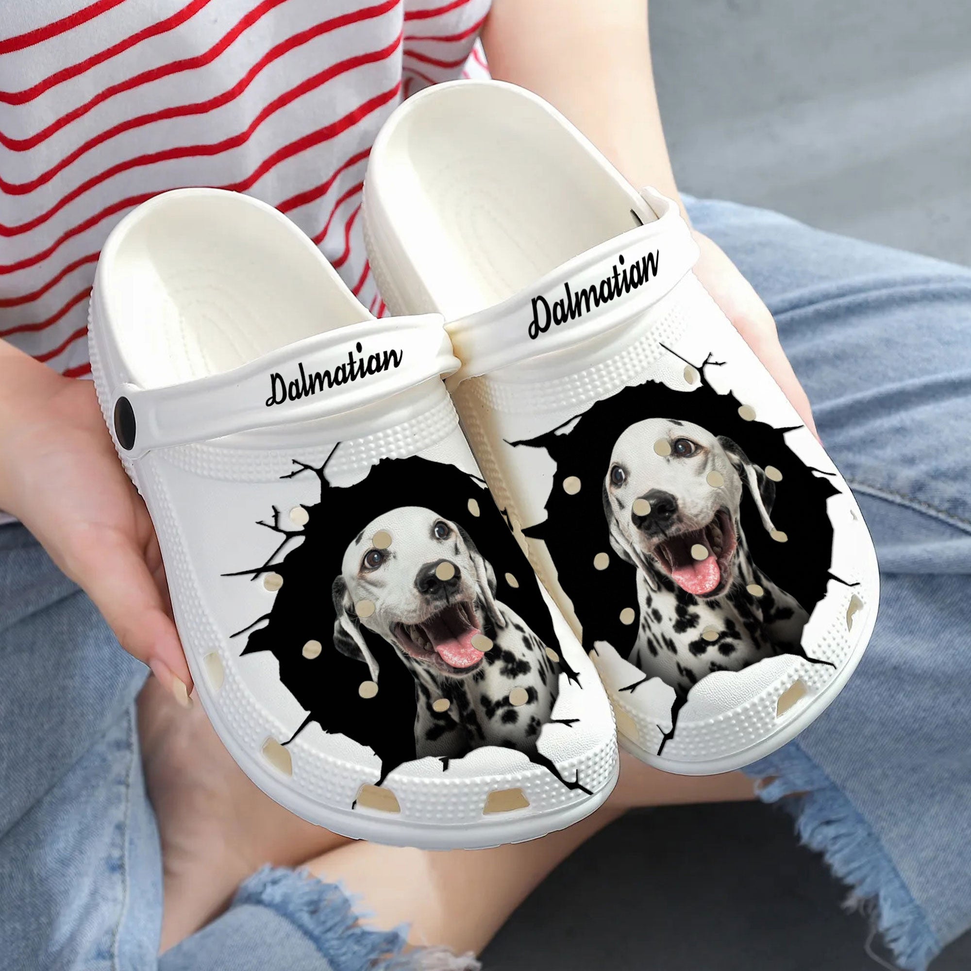 Dalmatian - 3D Graphic Custom Name Crocs Shoes
