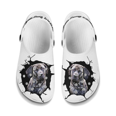 English Mastiff Brindle - 3D Graphic Custom Name Crocs Shoes