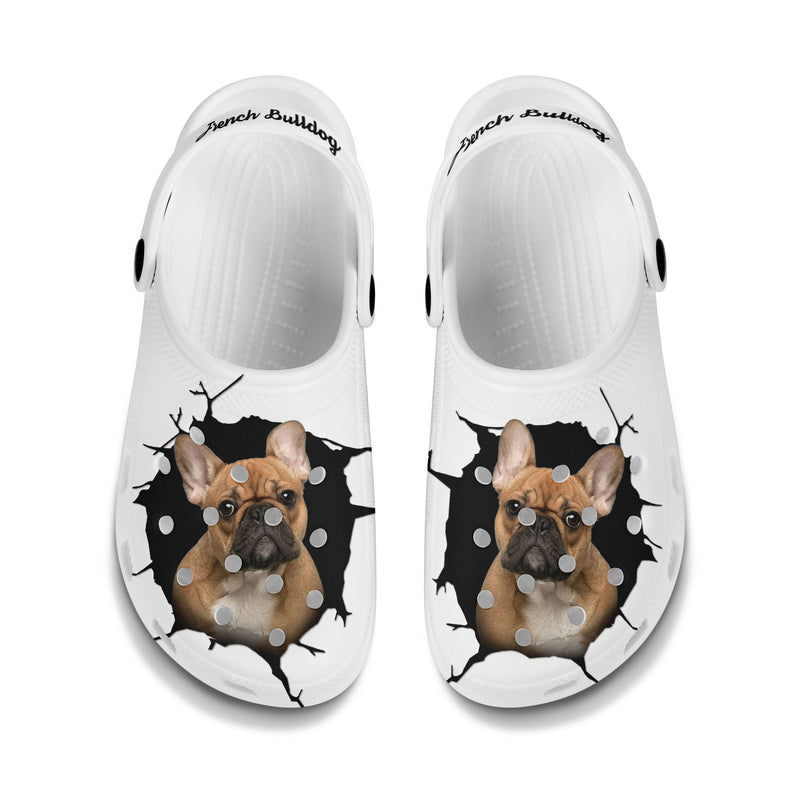 French Bulldog - 3D Graphic Custom Name Crocs Shoes