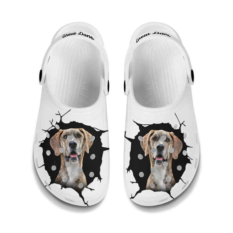 Great Dane - 3D Graphic Custom Name Crocs Shoes