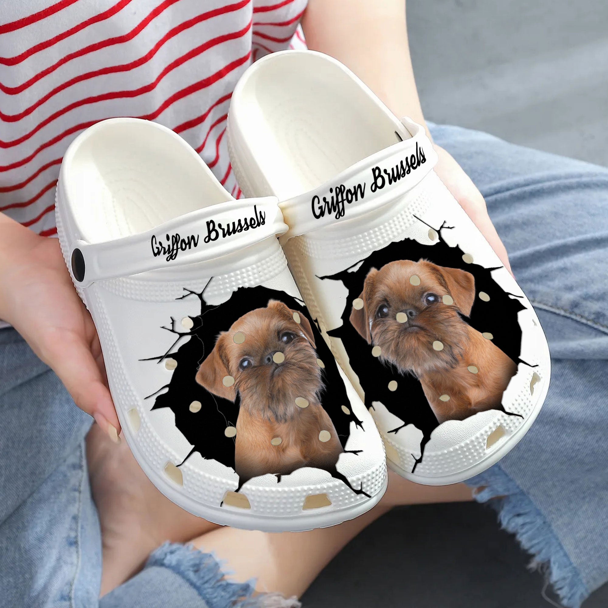 Griffon Brussels - 3D Graphic Custom Name Crocs Shoes