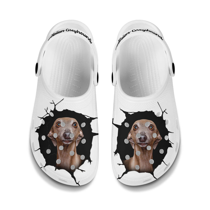 Italian Greyhound - 3D Graphic Custom Name Crocs Shoes