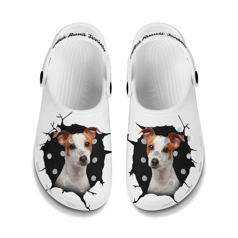 Jack Russell Terrier - 3D Graphic Custom Name Crocs Shoes