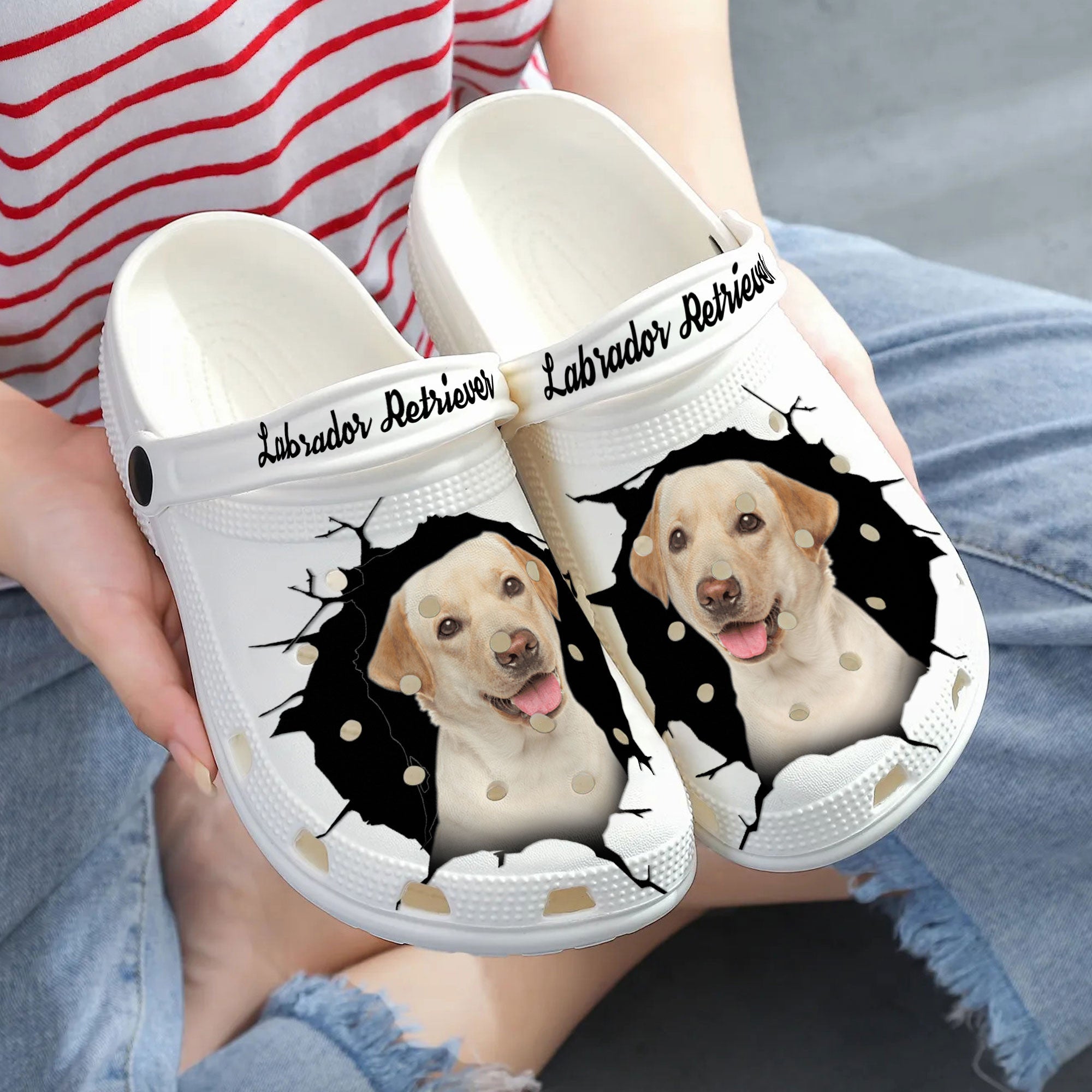 Labrador Retriever - 3D Graphic Custom Name Crocs Shoes