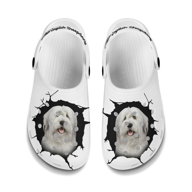 Old English Sheepdog - 3D Graphic Custom Name Crocs Shoes