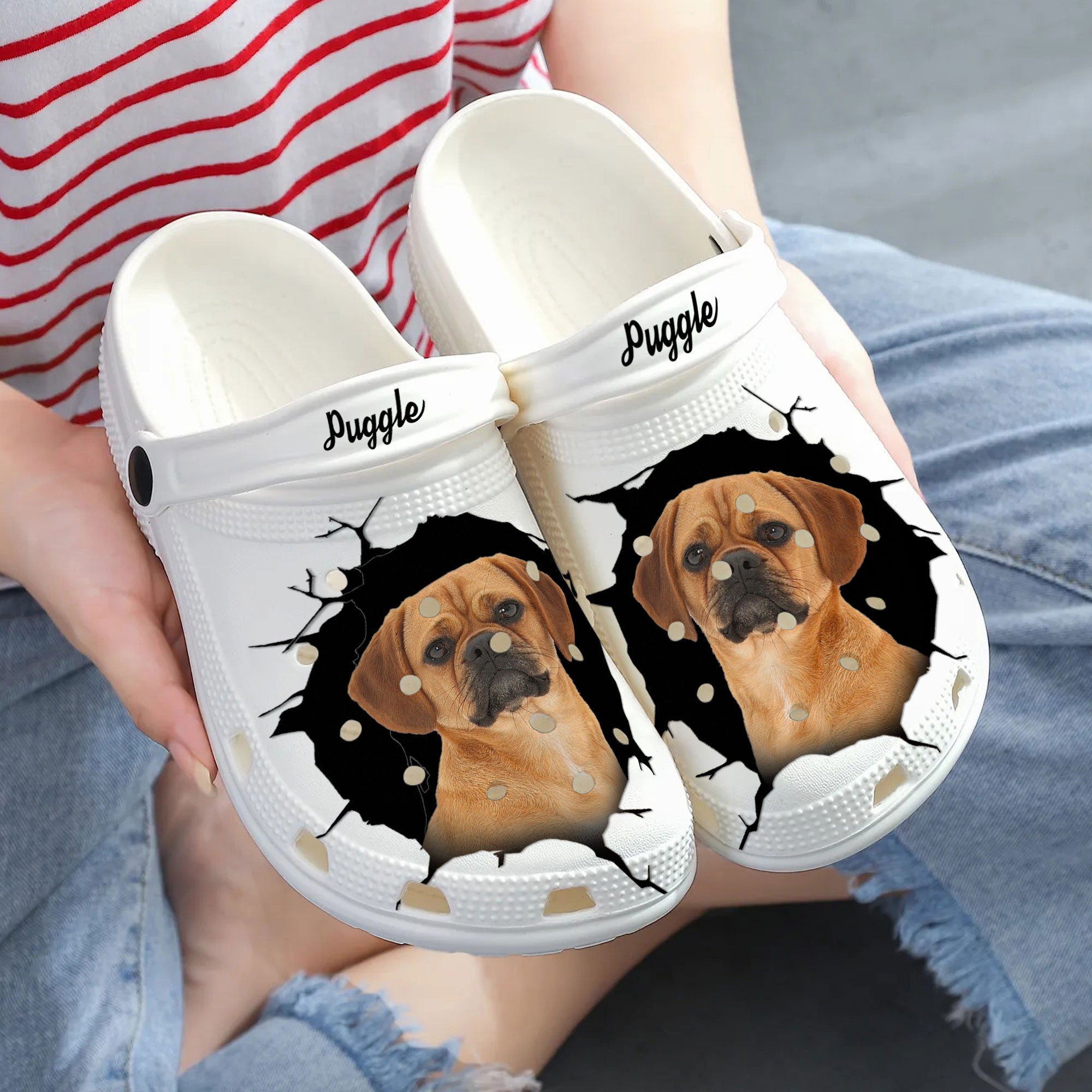 Puggle - 3D Graphic Custom Name Crocs Shoes