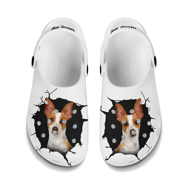 Rat Terrier - 3D Graphic Custom Name Crocs Shoes