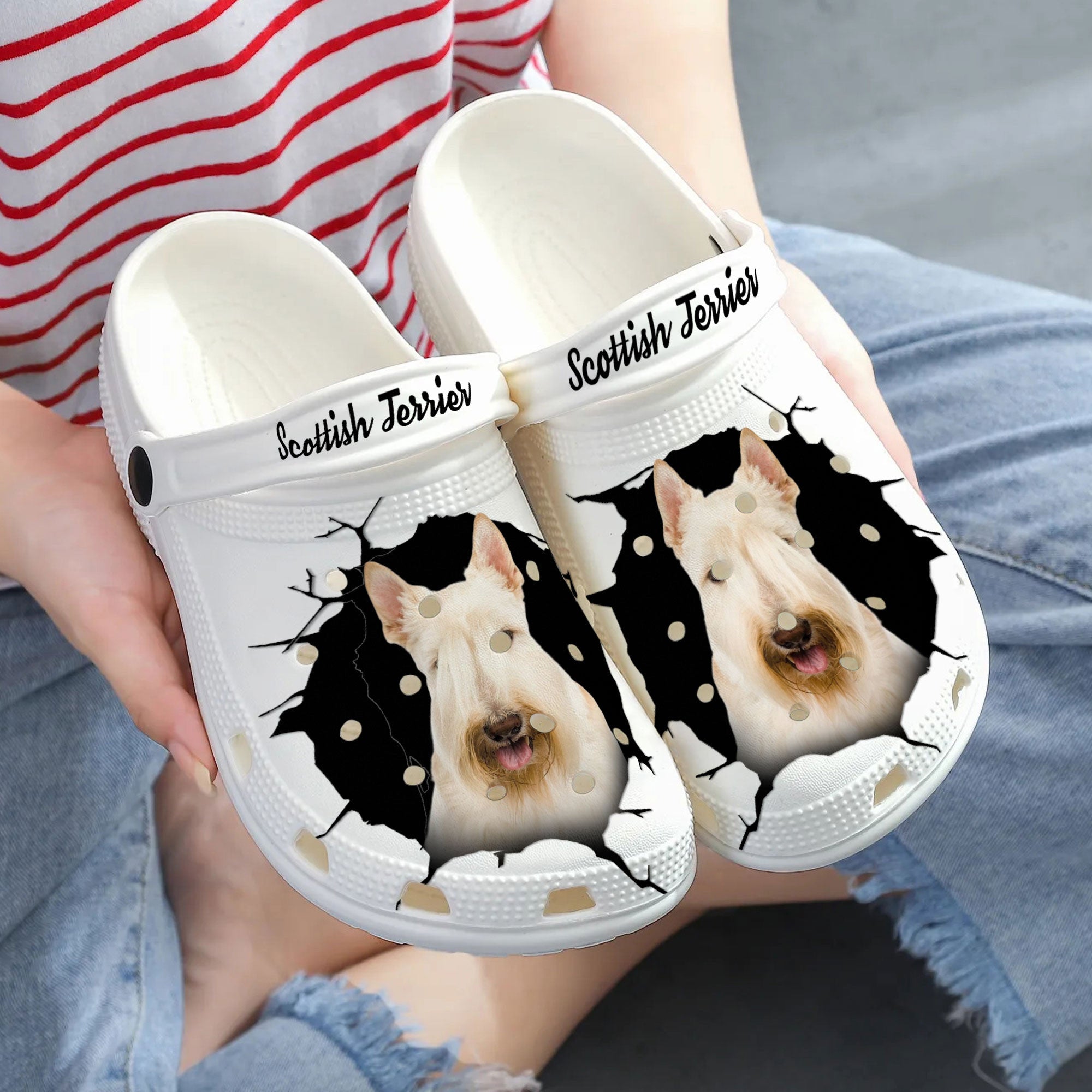 Scottish Terrier - 3D Graphic Custom Name Crocs Shoes