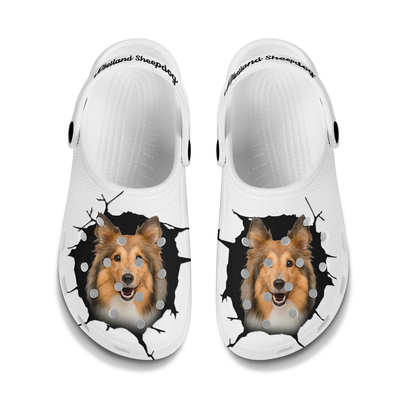 Shetland Sheepdog - 3D Graphic Custom Name Crocs Shoes