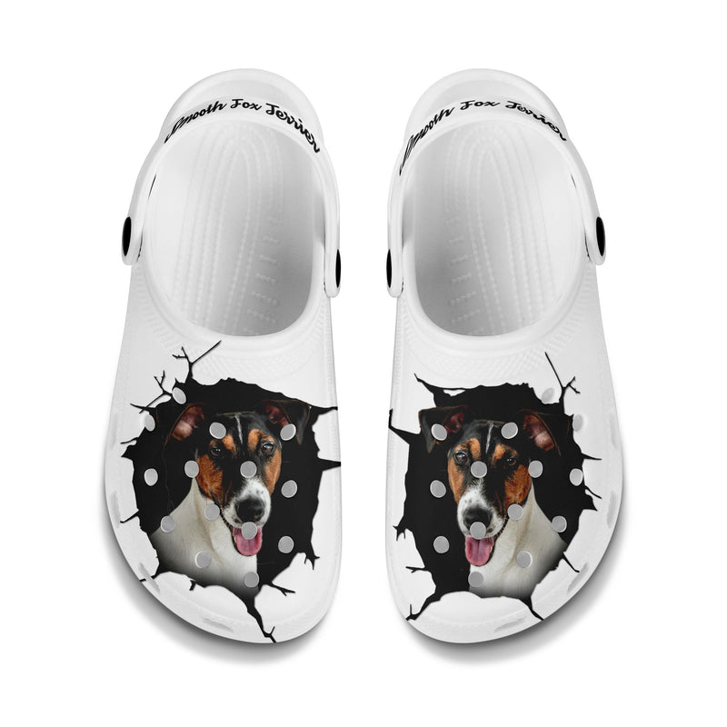 Smooth Fox Terrier - 3D Graphic Custom Name Crocs Shoes