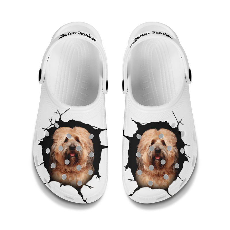 Tibetan Terrier - 3D Graphic Custom Name Crocs Shoes