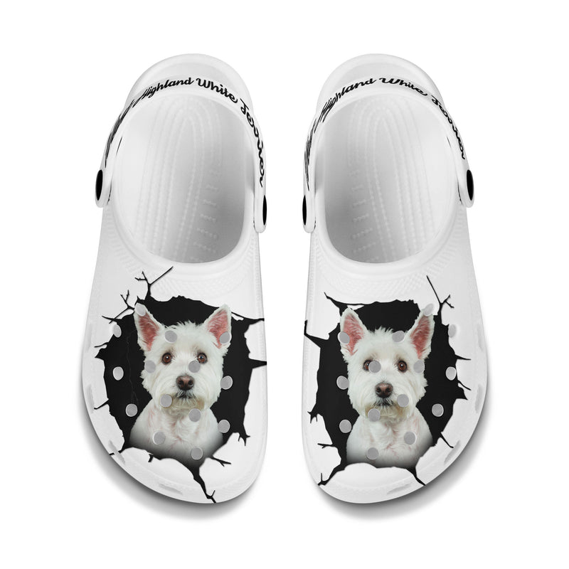 West Highland White Terrier - 3D Graphic Custom Name Crocs Shoes