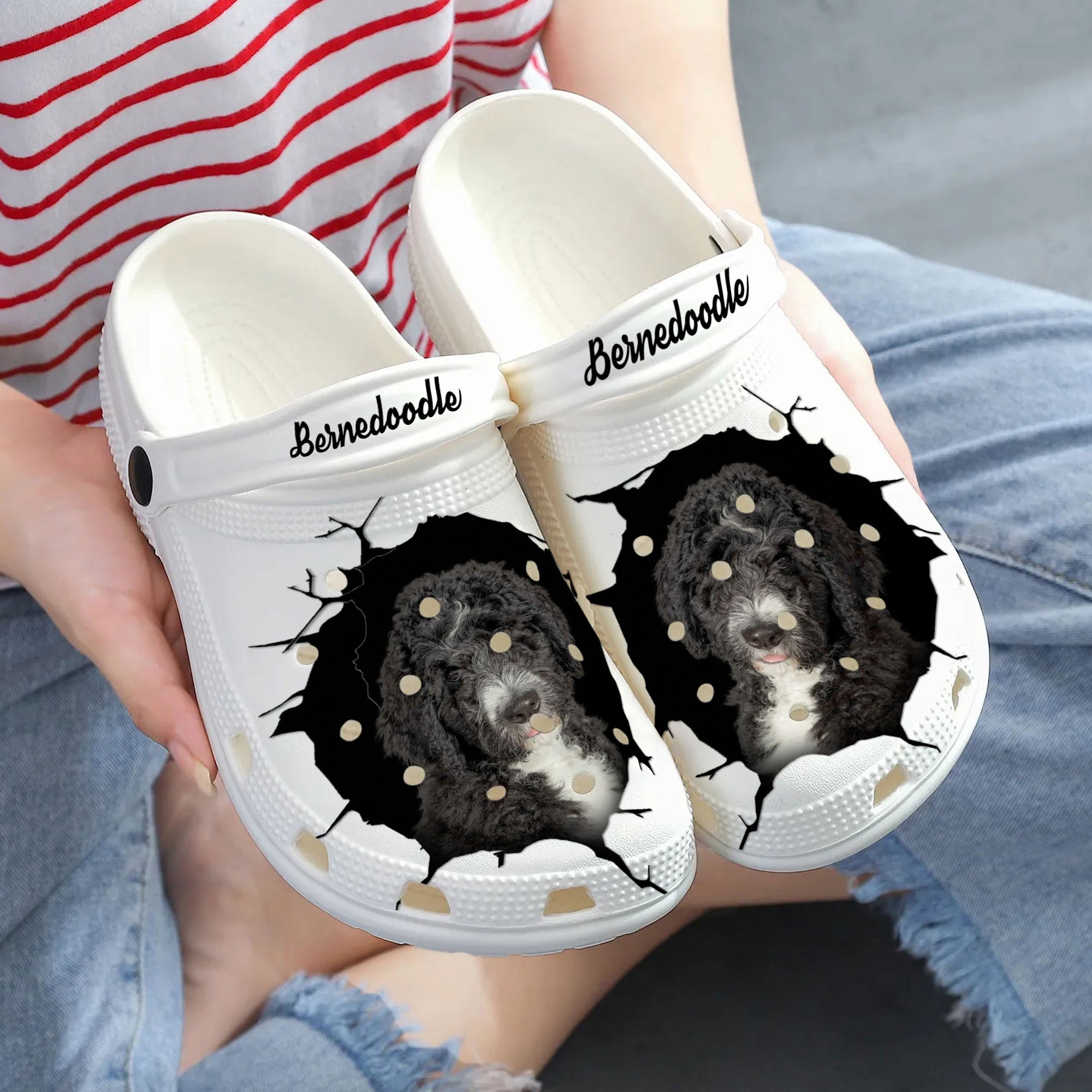 Bernedoodle - 3D Graphic Custom Name Crocs Shoes