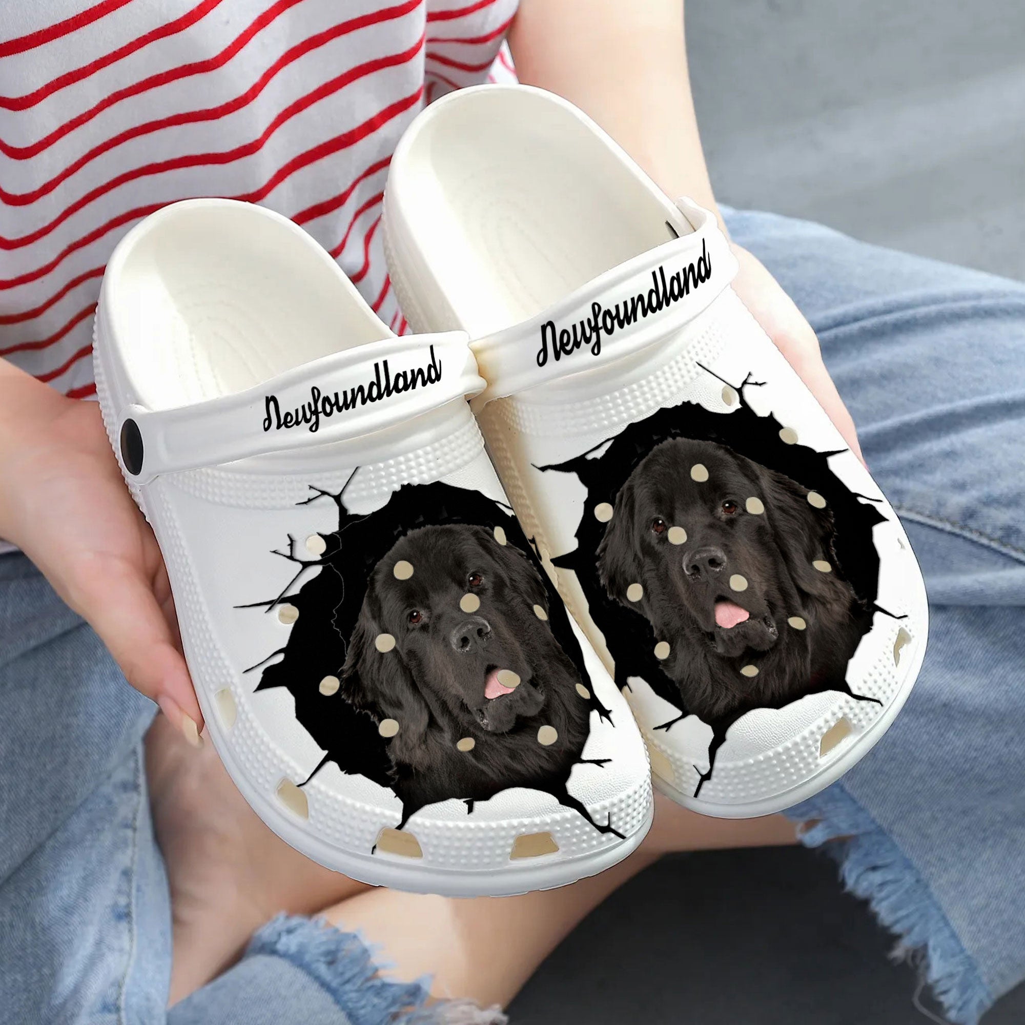 Newfoundland - 3D Graphic Custom Name Crocs Shoes