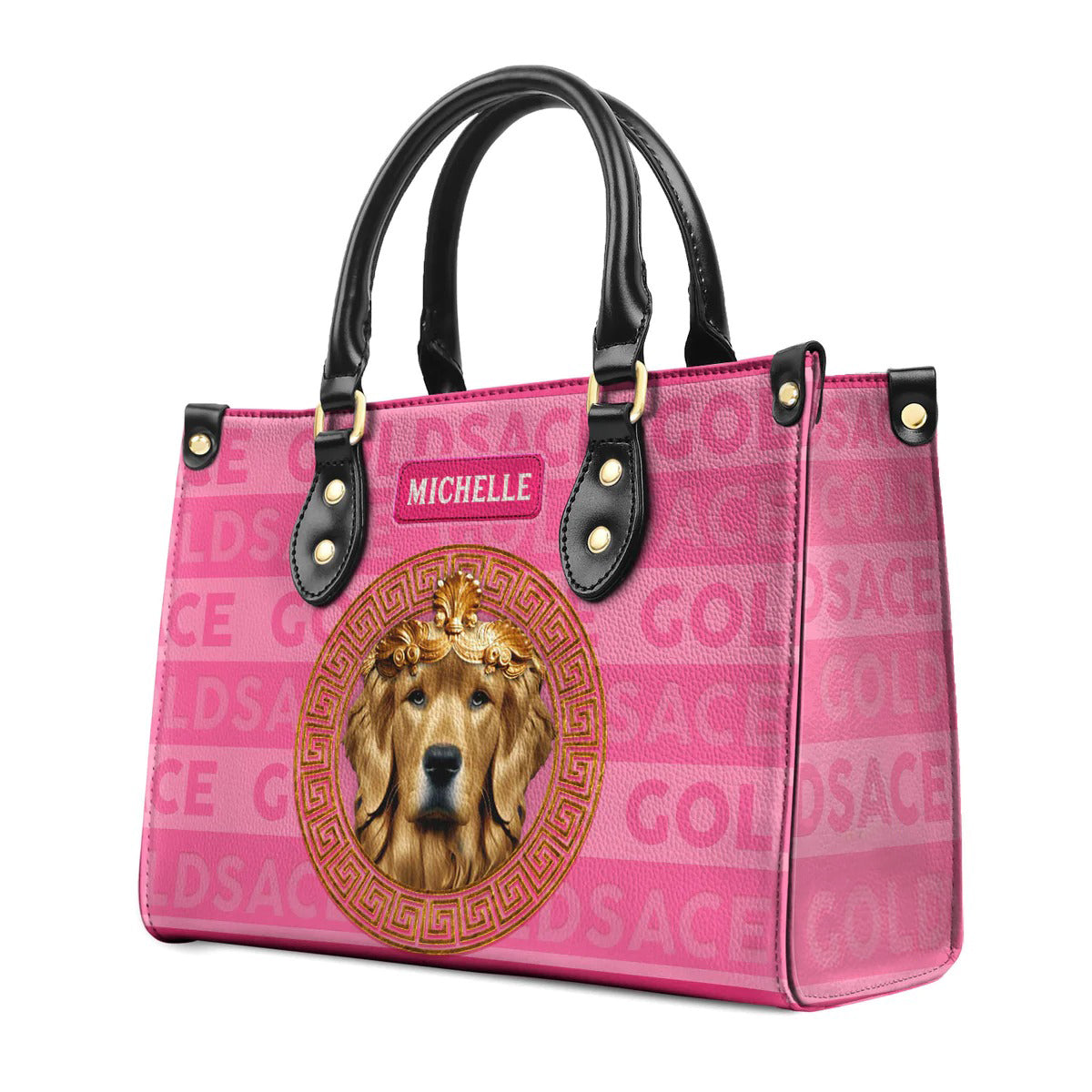 Pink Goldsace Leather Bag