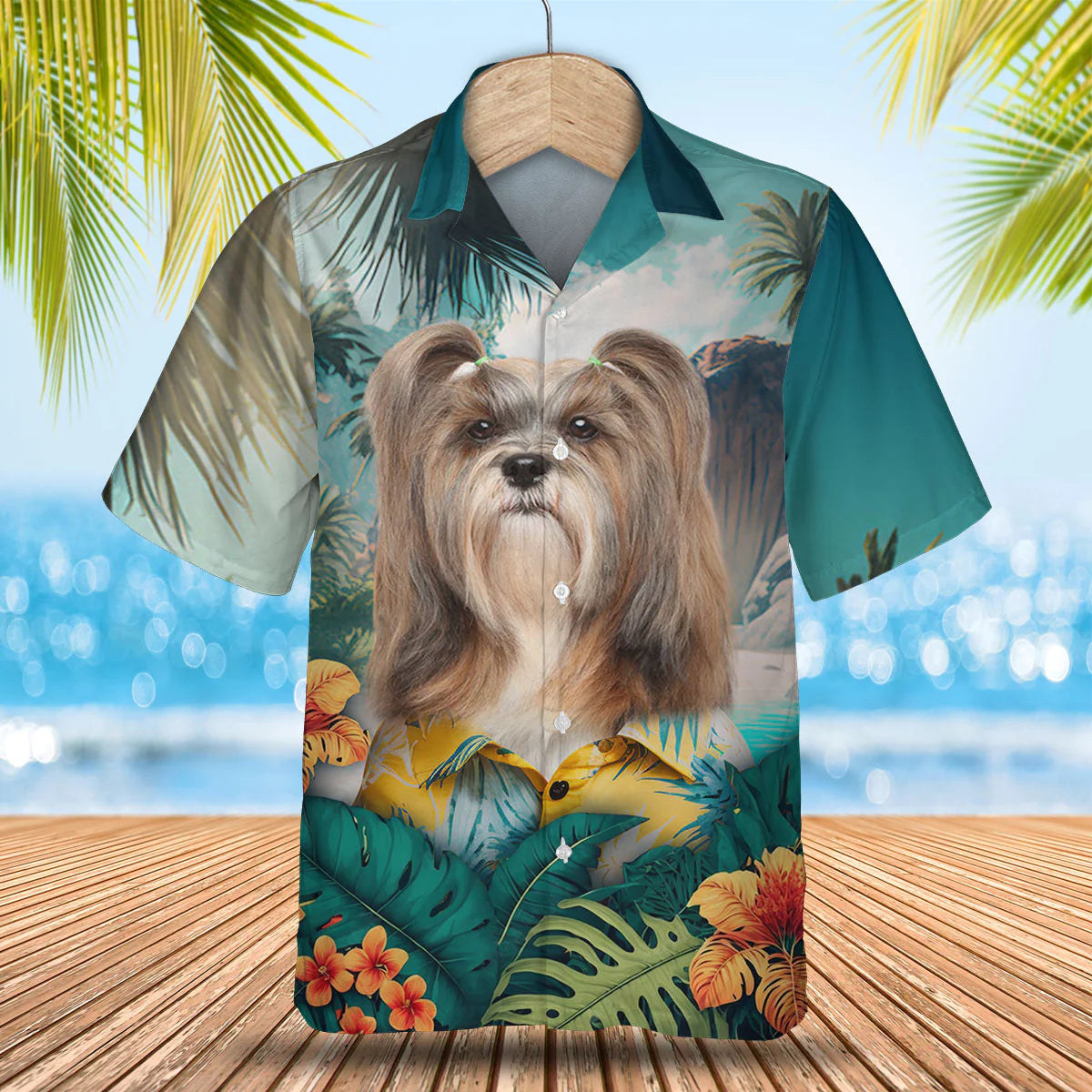 Lhasa Apso - 3D Tropical Hawaiian Shirt
