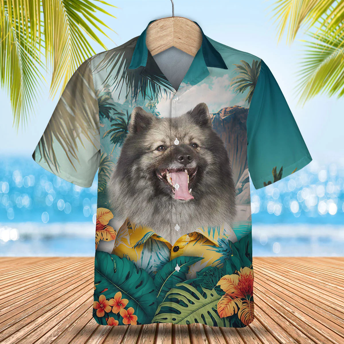 Keeshond - 3D Tropical Hawaiian Shirt