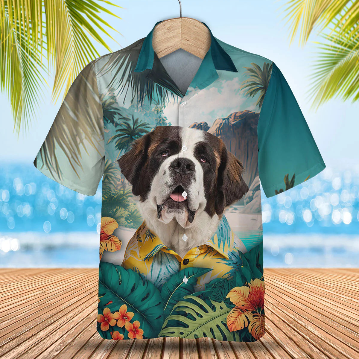 Saint Bernard - 3D Tropical Hawaiian Shirt