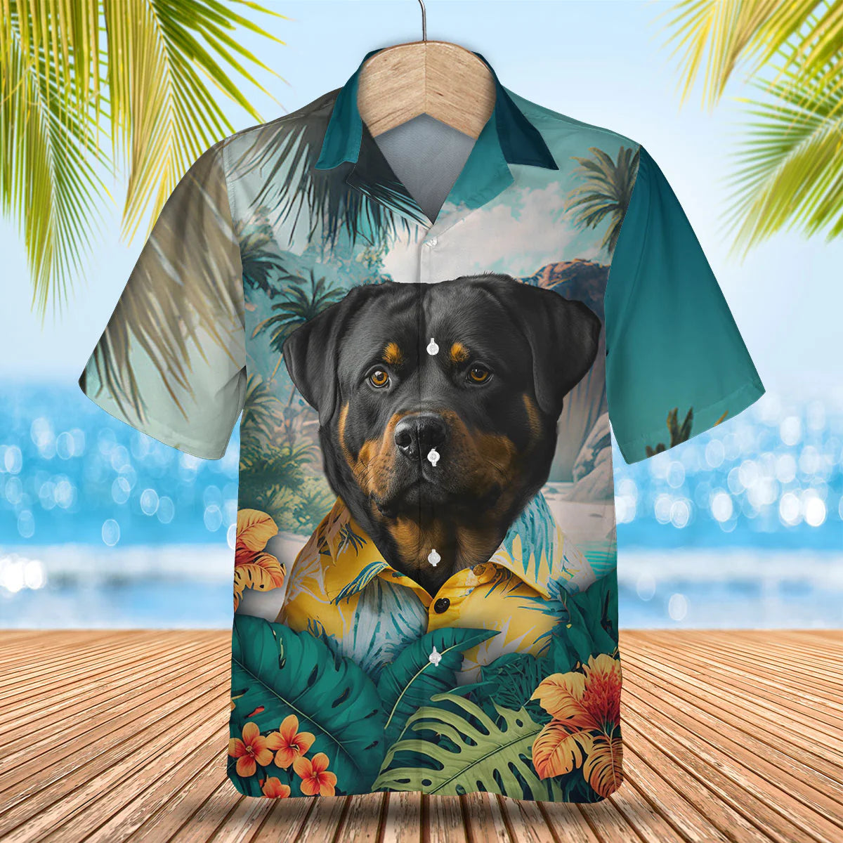 Rottweiler - 3D Tropical Hawaiian Shirt