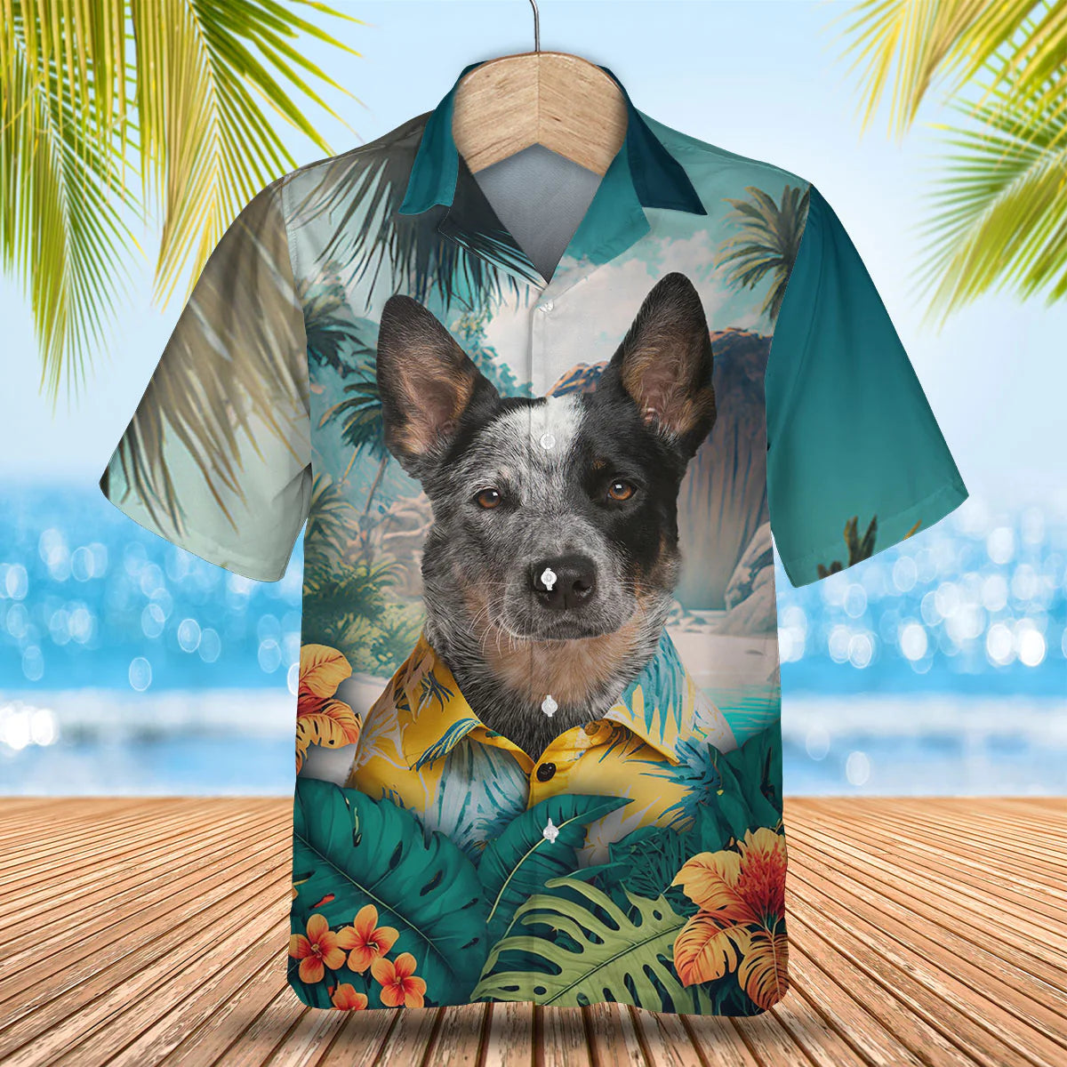 Australian Cattle Dog - 3D Tropical Hawaiian Shirt