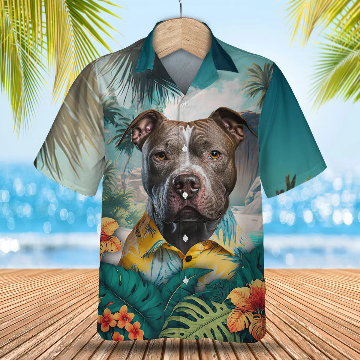 Pitbull - 3D Tropical Hawaiian Shirt